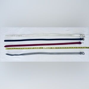 Elegant Women's Belt Set - White, Navy, Burgundy, and Black